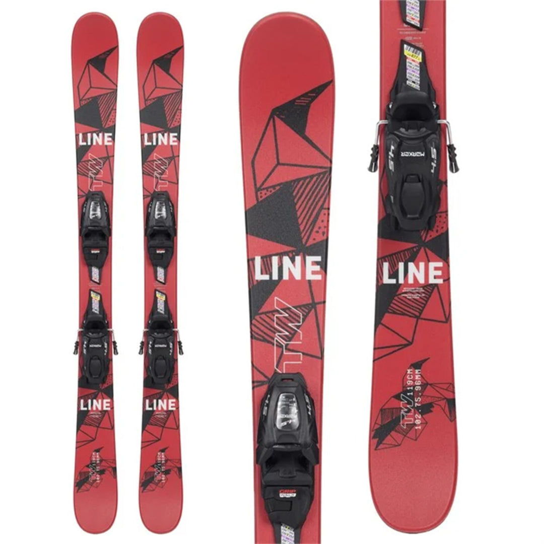 【500円引きクーポン】 Shorty Wallisch Kids' Line Skis Bindings Black 4.5 w/FDT スキー