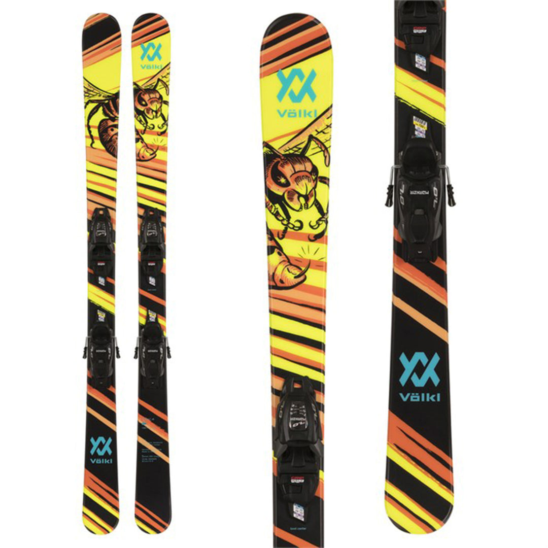 Volkl Kids' Revolt Jr Wasp Skis w/4.5 Vmotion Jr Black/Anthracite